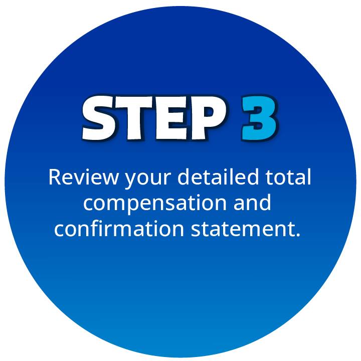 Step 3: Review your detailed total compensation and confirmation statement.
